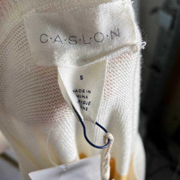 Caslon Yellow White Stripe Tunic Sweater Size S Lightweight Long Sleeve New - Picture 9 of 16